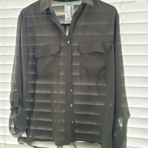 Papaya Women's Olive Green Long Sleeve Blouse